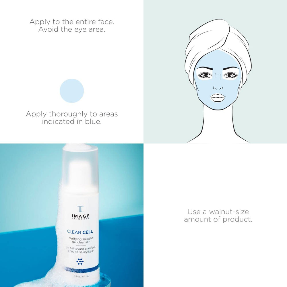 Foaming lather from IMAGE Skincare Clear Cell Gel Cleanser with mint and tea tree aroma.