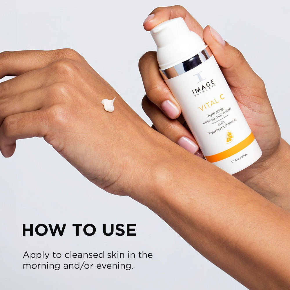 IMAGE Skincare Application of lightweight moisturizer on cleansed skin morning and night.