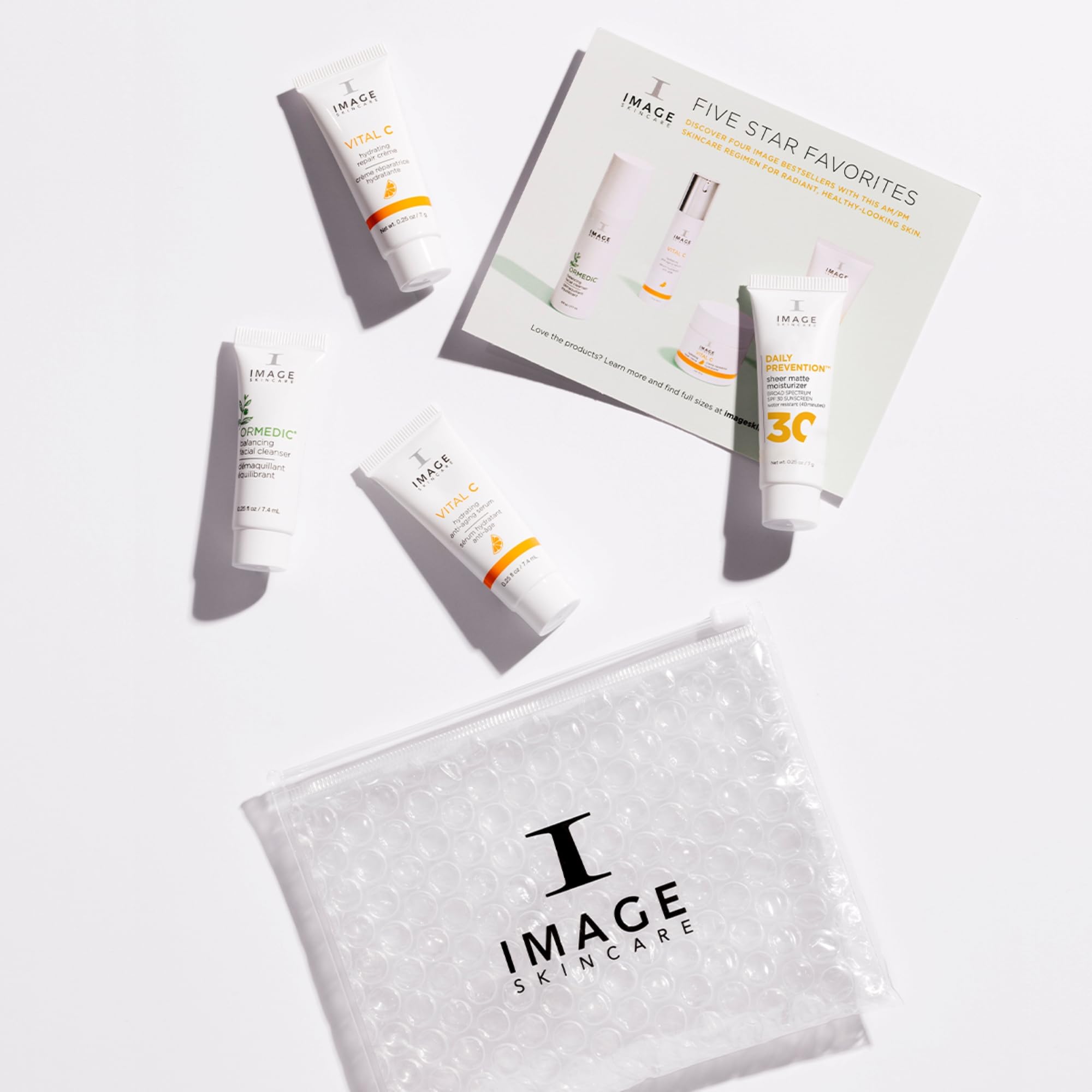 IMAGE Skincare kit introducción cinco estrellas para iniciar rutina de viaje.