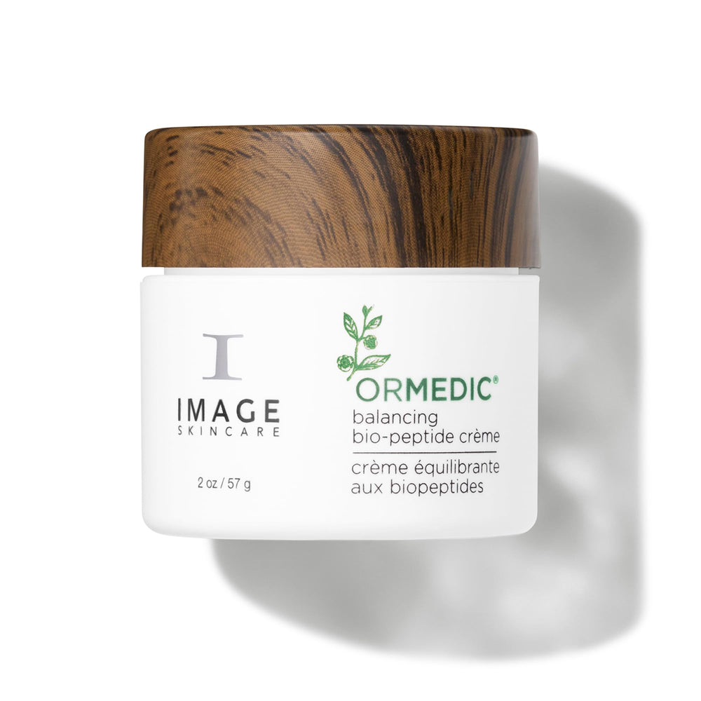 IMAGE Skincare ORMEDIC Biopeptide Creme jar closeup showcasing texture.