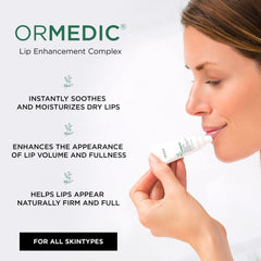 IMAGE Skincare ORMEDIC lip enhancement application closeup suggests smooth, hydrated lips.