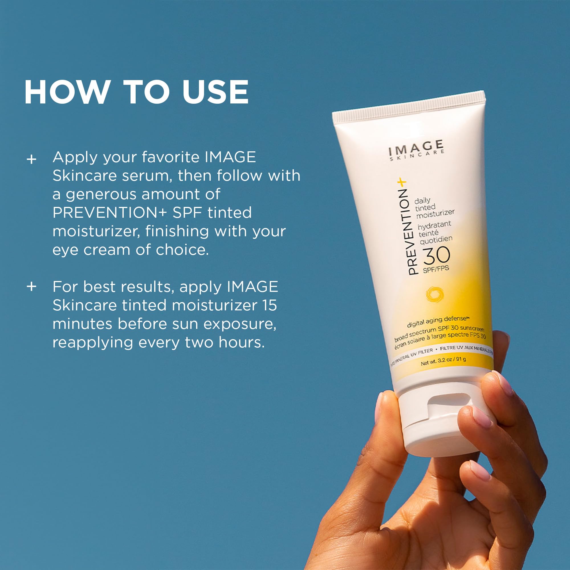 IMAGE Skincare PREVENTION+ uses mineral filters for broad-spectrum protection.