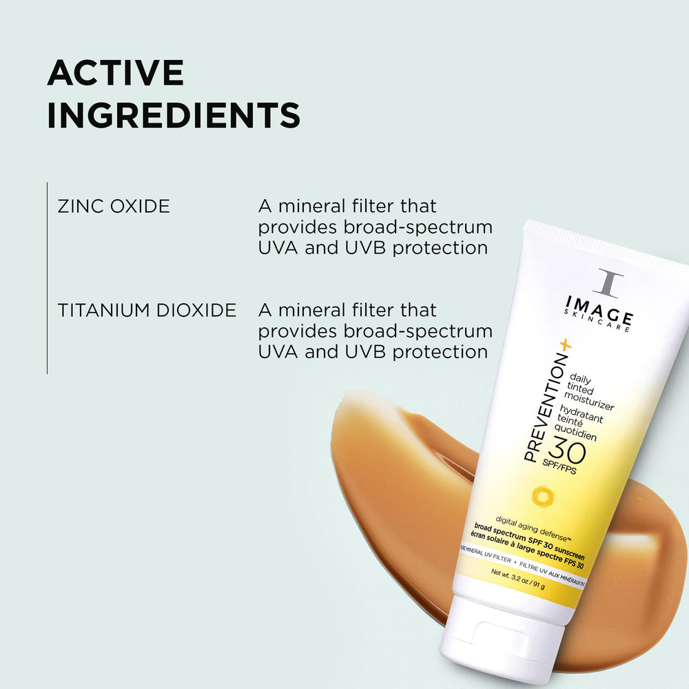 IMAGE Skincare PREVENTION+ tinted formula blurs imperfections.
