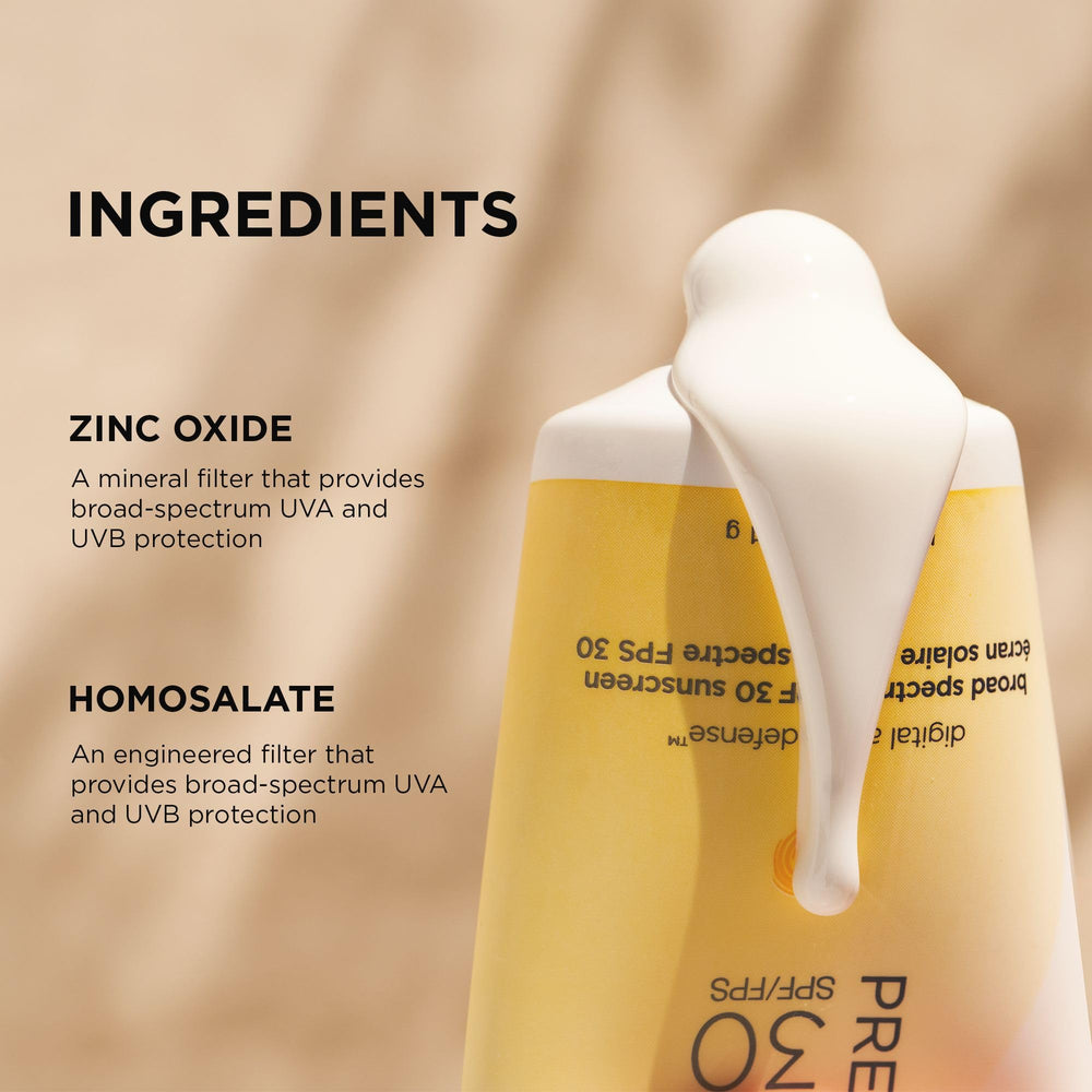 IMAGE Skincare PREVENTION+ SPF 30 matte finish close-up on skin.