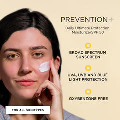 IMAGE Skincare Prevention SPF50 face sunscreen lotion showing lightweight texture