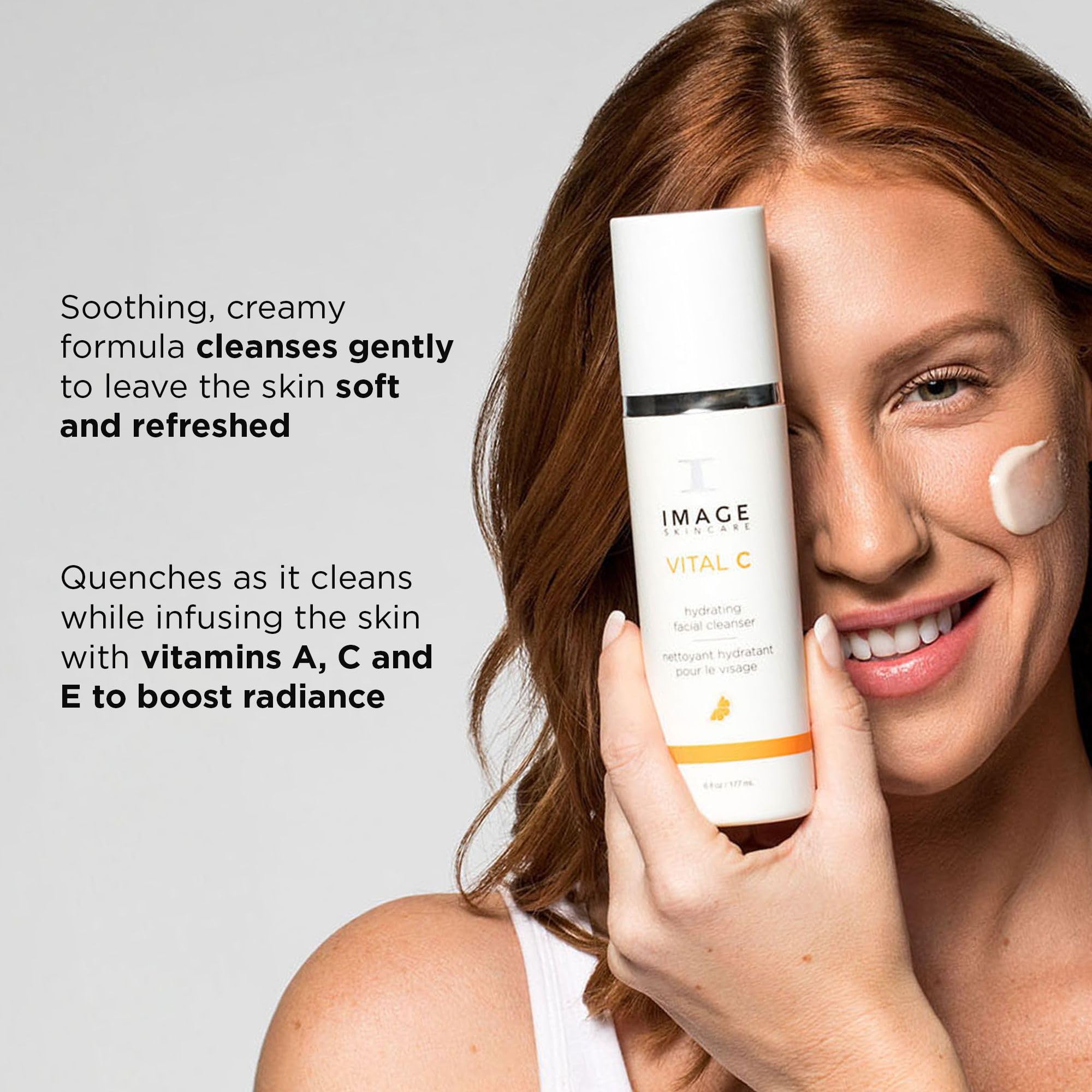 IMAGE Skincare Vital C Hydrating Cleanser cream texture ready for massage