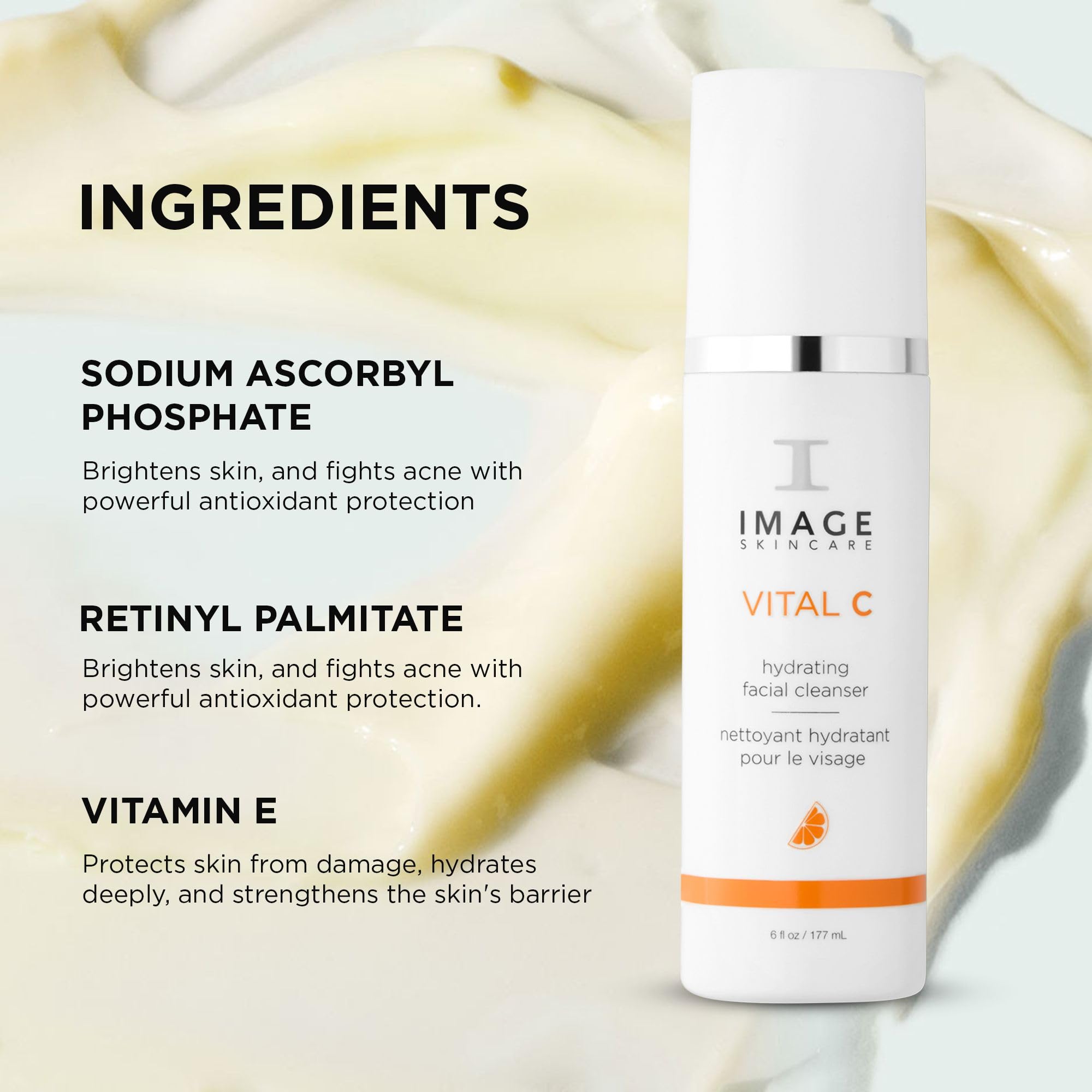 IMAGE Skincare Vital C Hydrating Cleanser foam-lather for gentle cleansing