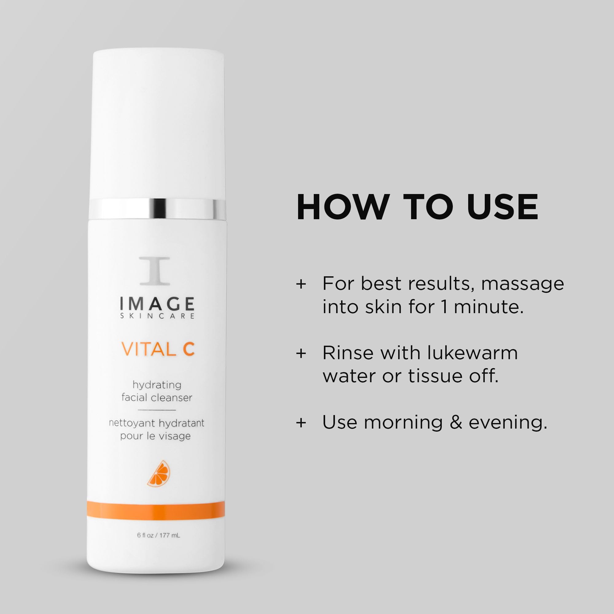 IMAGE Skincare Vital C Hydrating Cleanser makeup-removal action for fresh skin