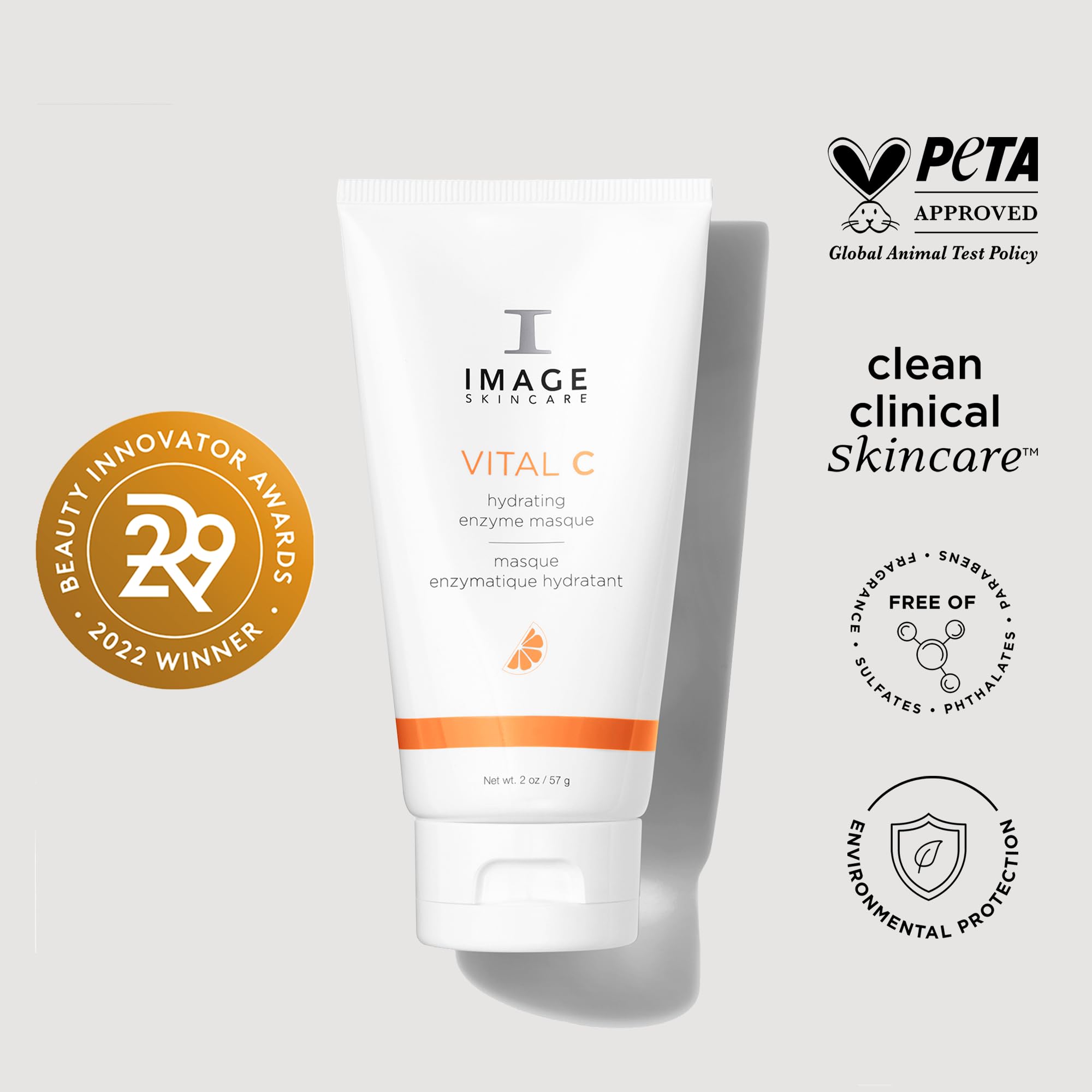 Pineapple and papaya extracts in VITAL C masque for gentle surface exfoliation