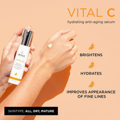 IMAGE Skincare Vital C pump shows easy dispensing for consistent application.