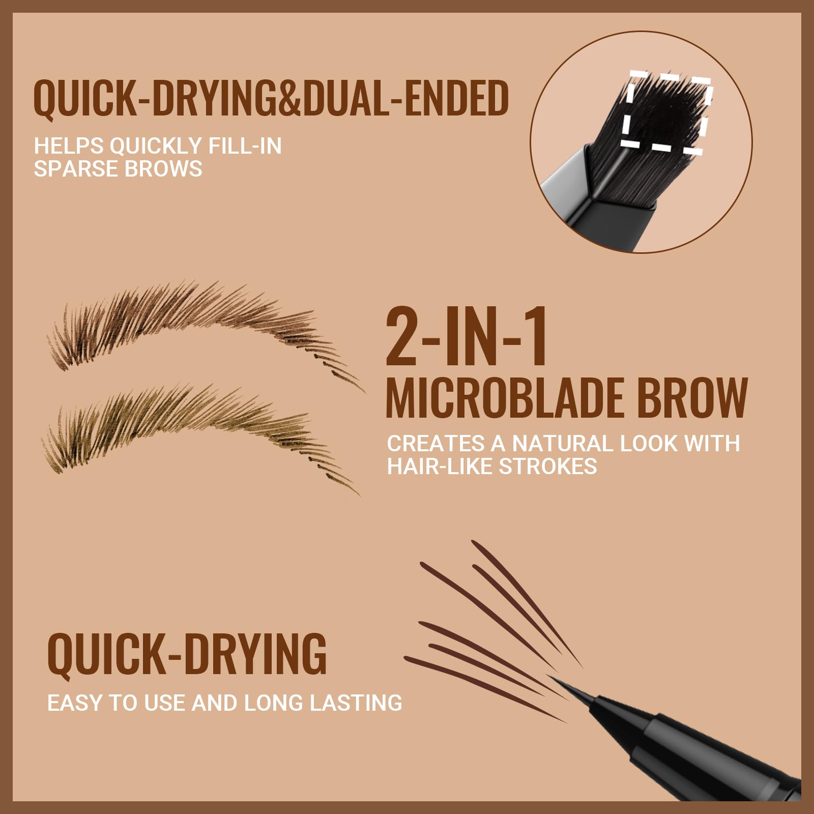iMethod lapiz cejas delineador 2 en 1 para delineado preciso