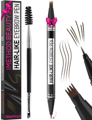 iMethod Cejas Pen con punta 4 ramas para trazos de pelo real y natural.