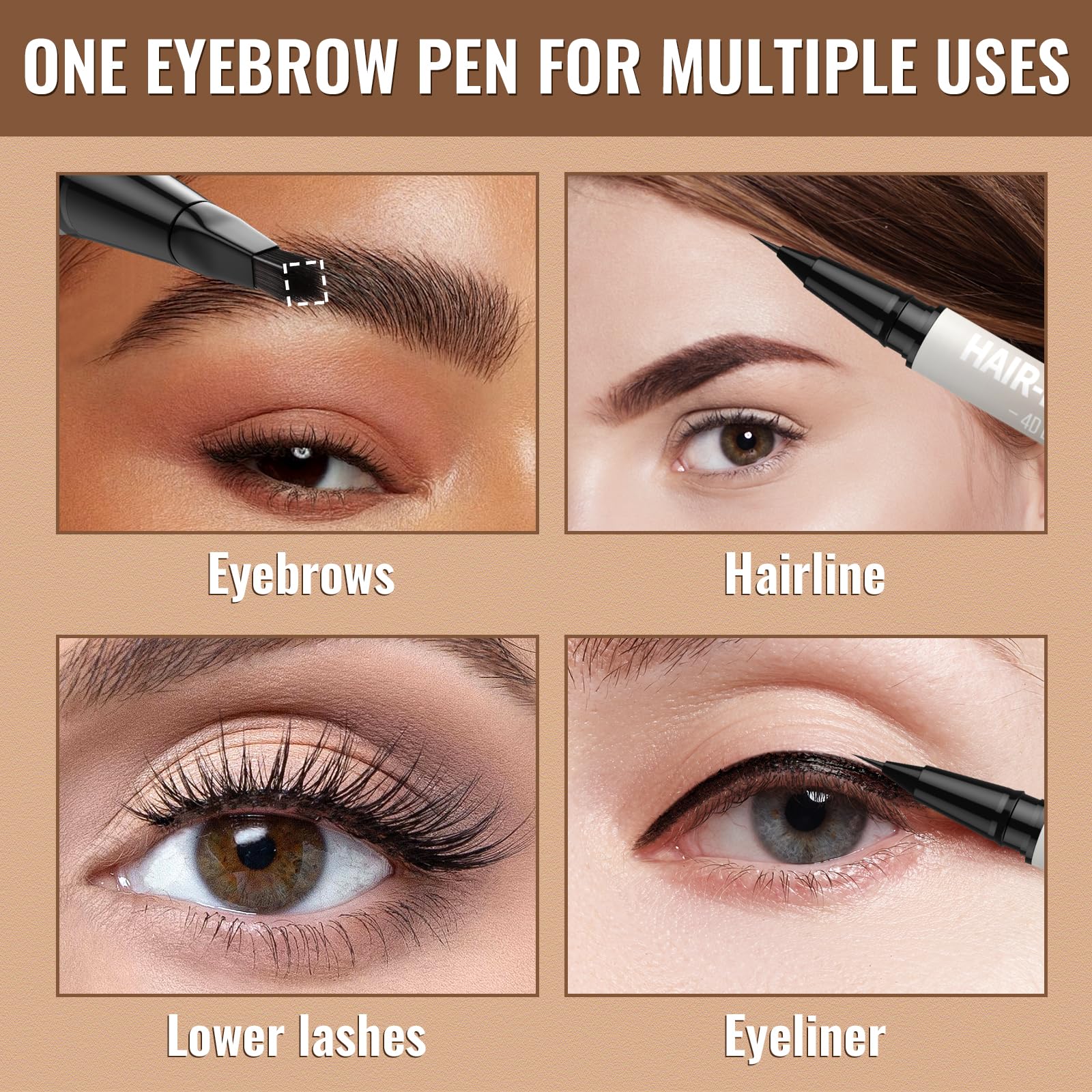 iMethod Cejas Pen en tono negro-marrón para acabado natural