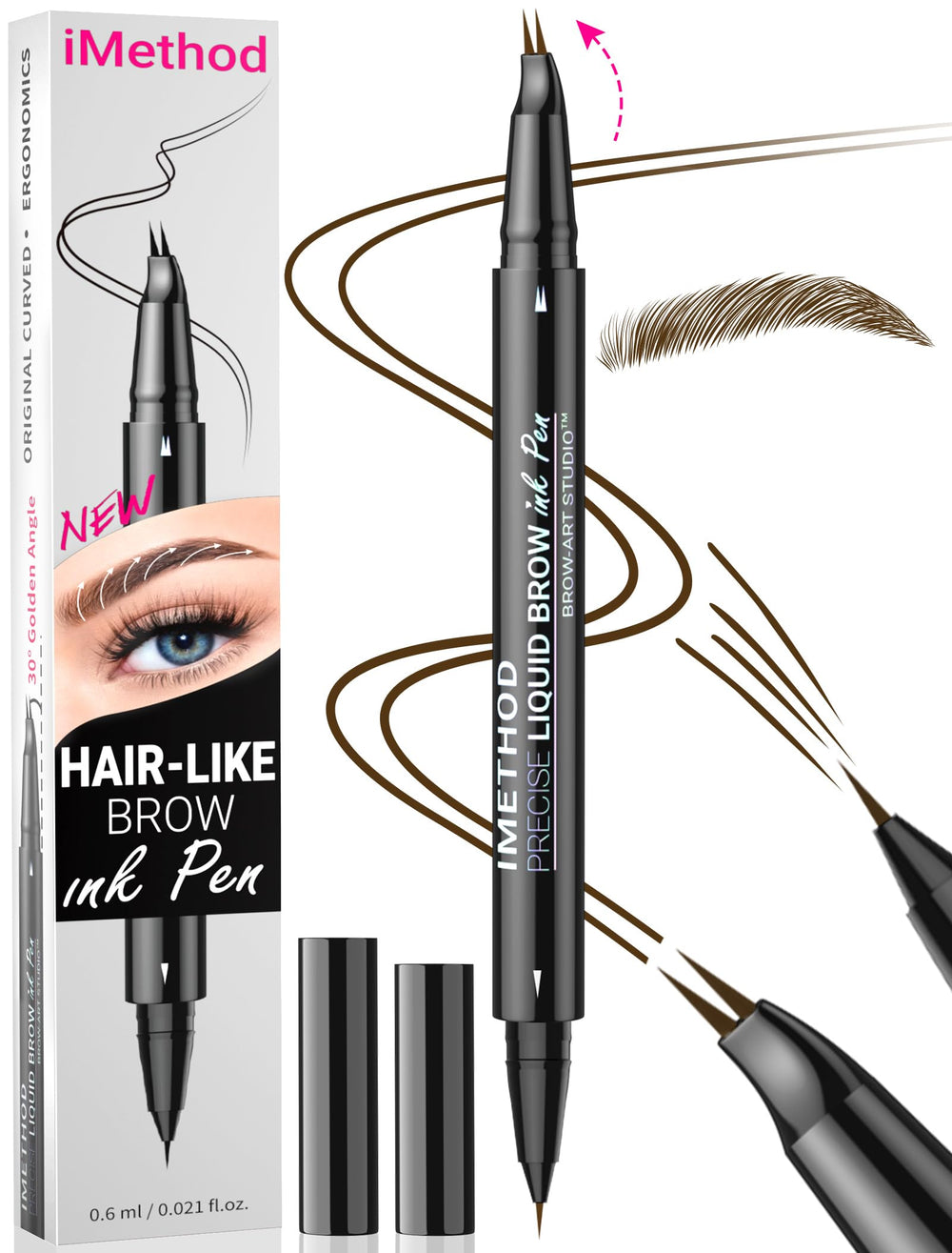 iMethod lapiz cejas curvado-trazo-hilo: trazos finos para cejas naturales