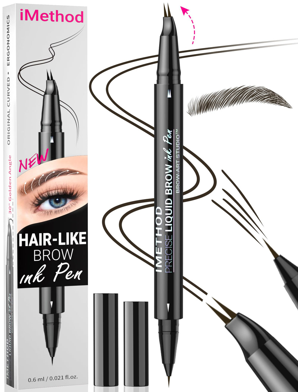 iMethod lapiz cejas curvado para trazos pelo realistas y relleno suave en zonas dispersas