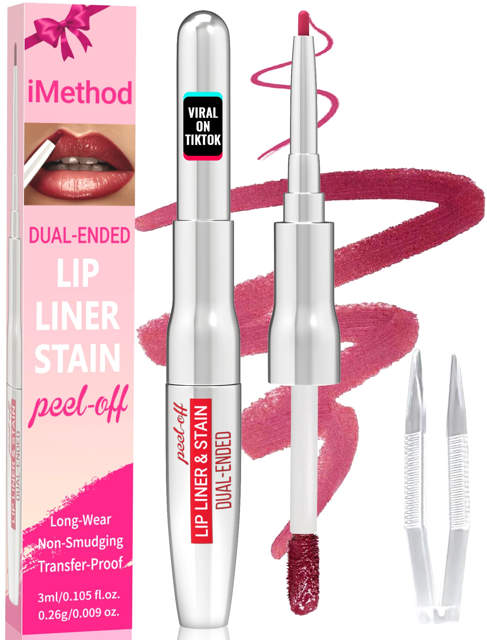 iMethod destaca el enfoque dos-en-uno para delinear y colorear labios duraderos.