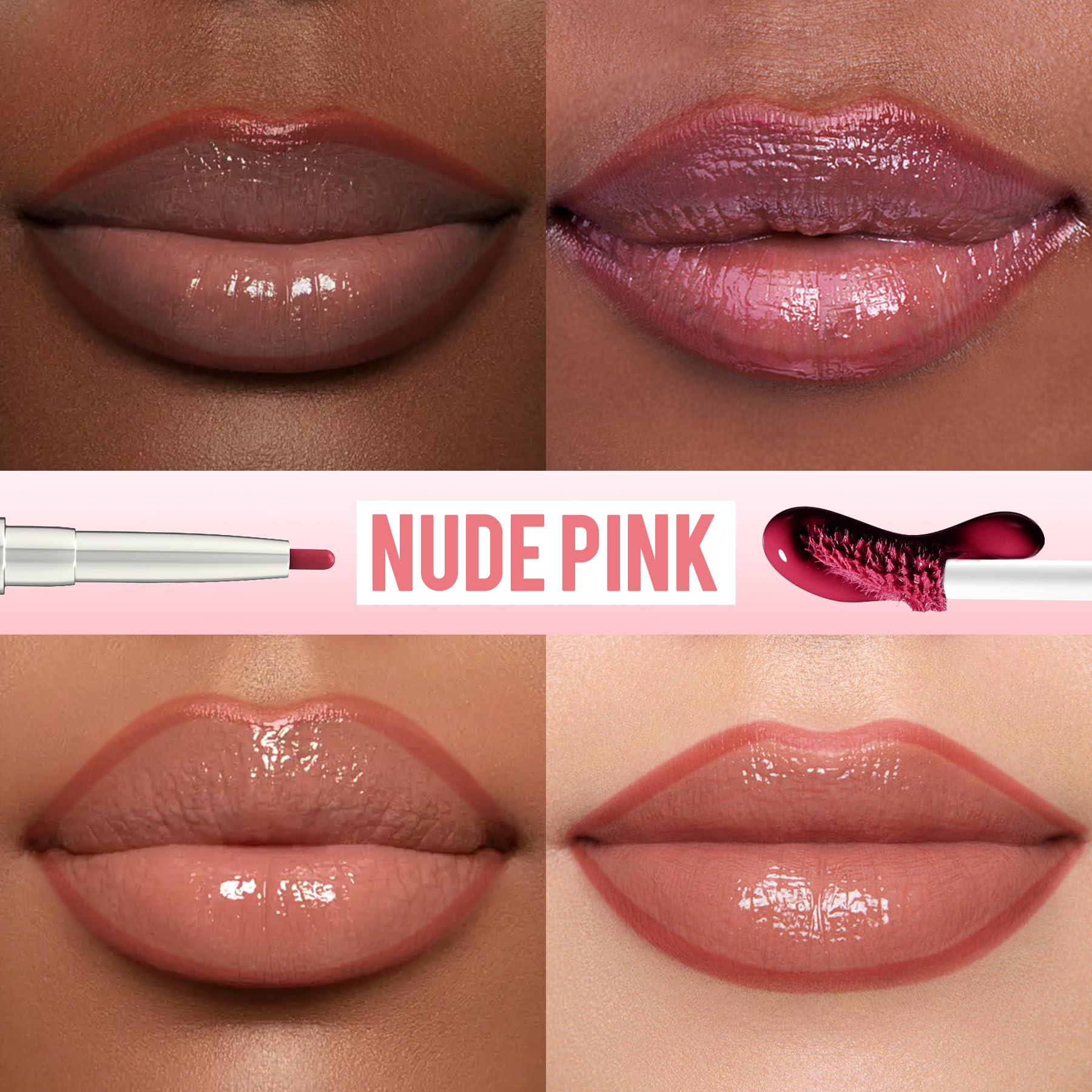 iMethod muestra color nude rosa en labios para look natural