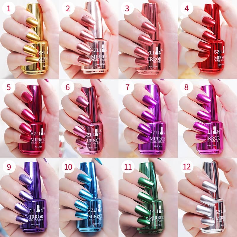 IMGDD Esmalte metálico, acabado espejo para uñas llamativas.