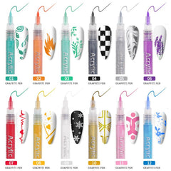 IMGDD Nail Art Pen White Brush Tip ideal for fine lines.