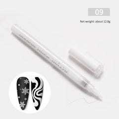 IMGDD Nail Art Pen White Cap Closeup showing precise tip for details.