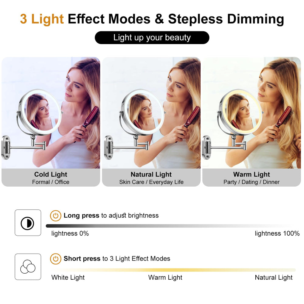 IMIKONA mirror on a 360-degree rotating wall mount for easy angle changes