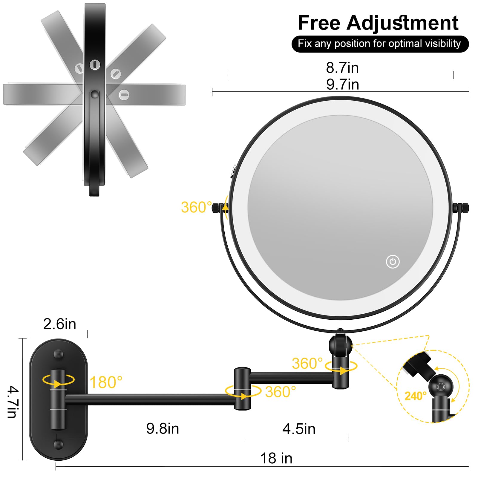 IMIKONA easy wall-mount base for compact bathroom setup