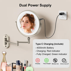 IMIKONA rechargeable 4000mAh mirror with long battery life.