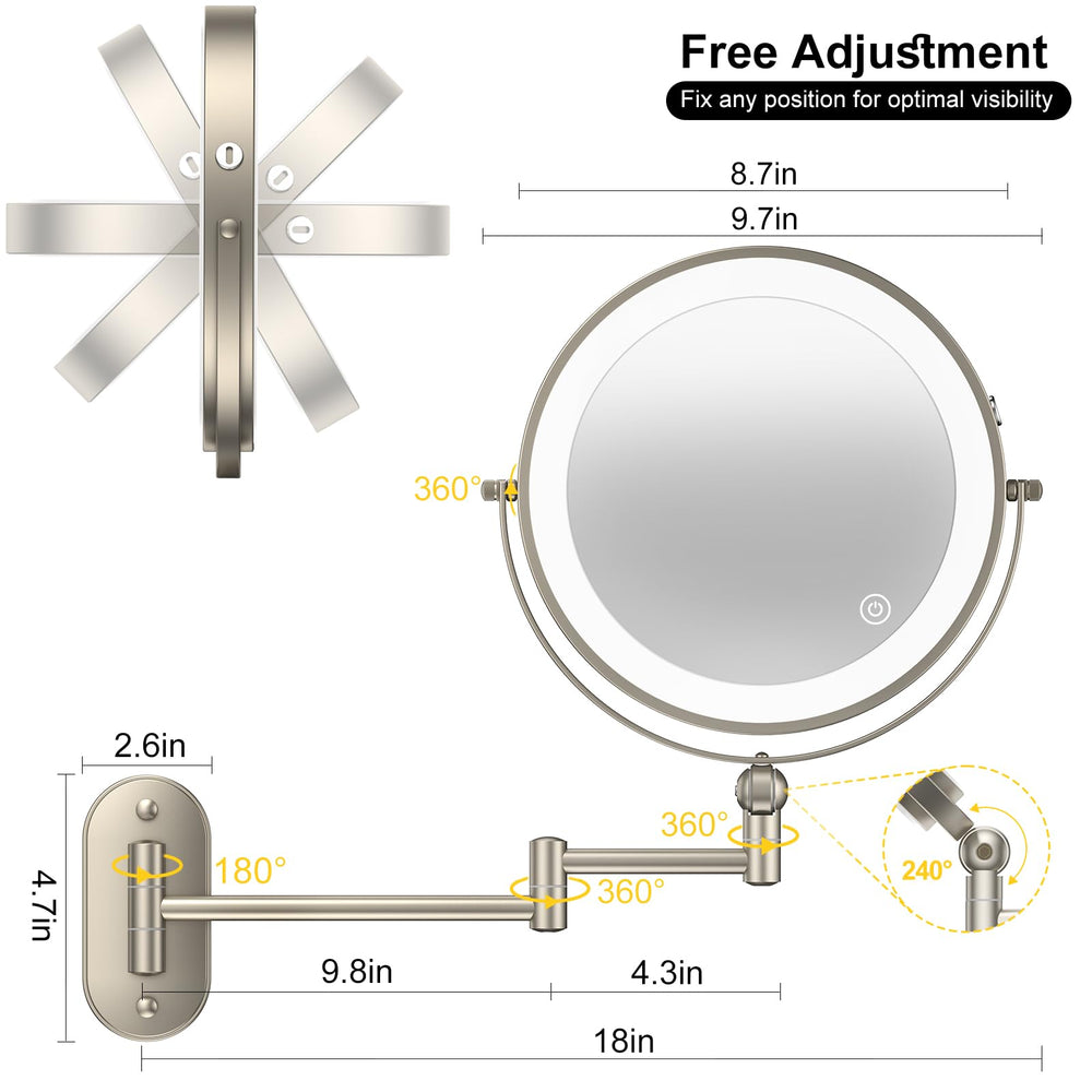 IMIKONA touch-dim controls for easy brightness adjustment.