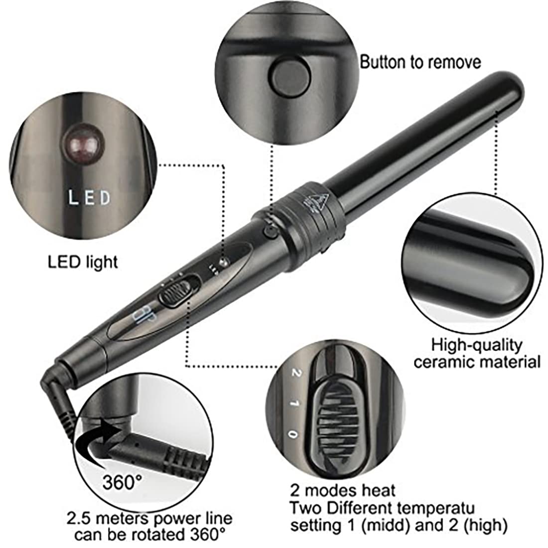 iMissiu Tourmaline 3 in 1 large barrel delivers loose, bouncy curls.