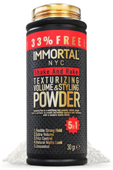 Immortal NYC polvo de volumen, vertido de botella para definición rápida y volumen.