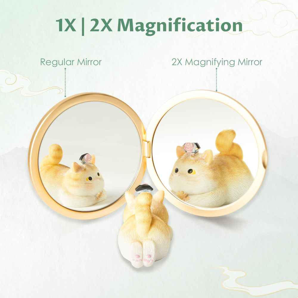 Imperblooms purse-size mirror fits wallets and pockets for quick checks.