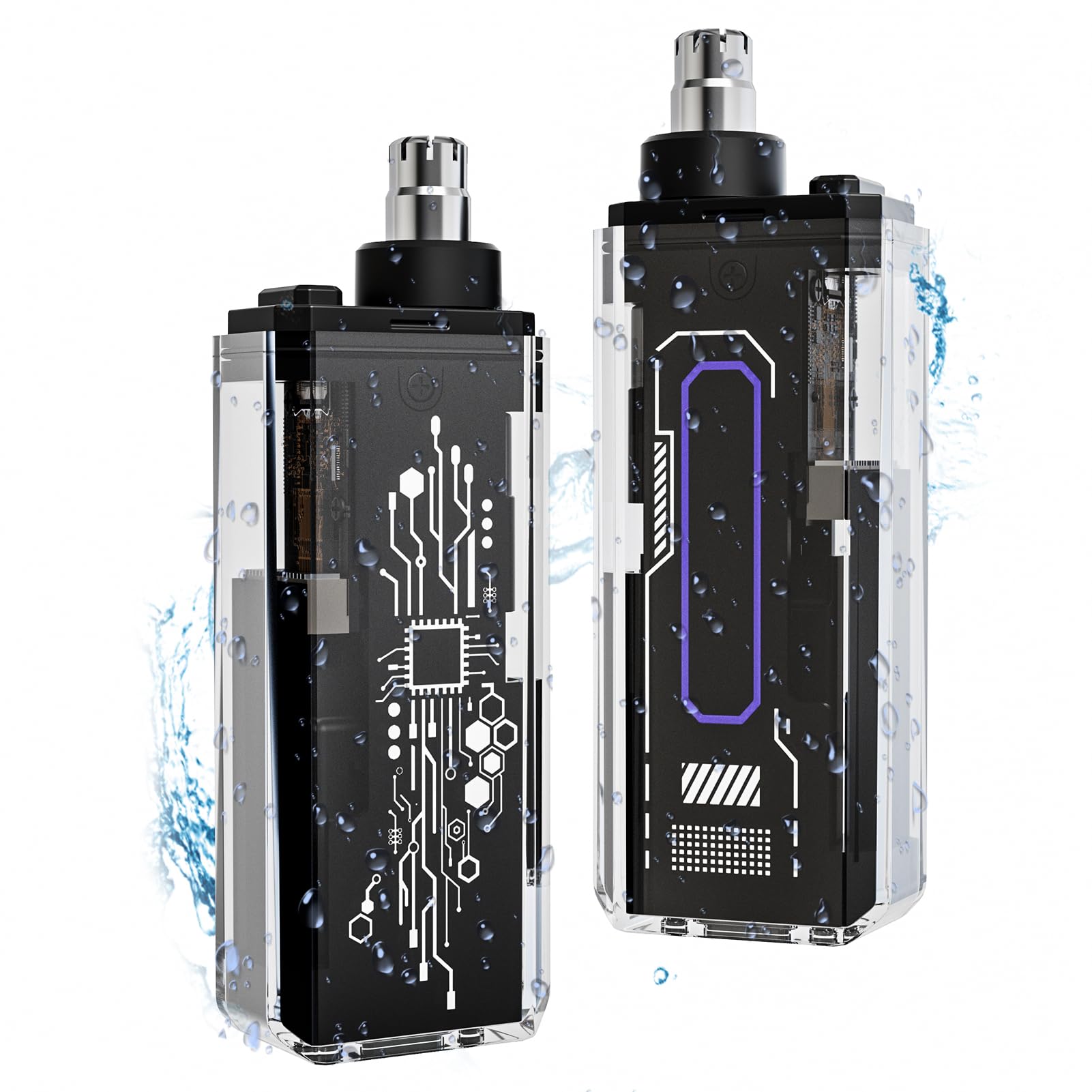 IMPORX nose hair trimmer with a transparent body for easy visual checks during grooming