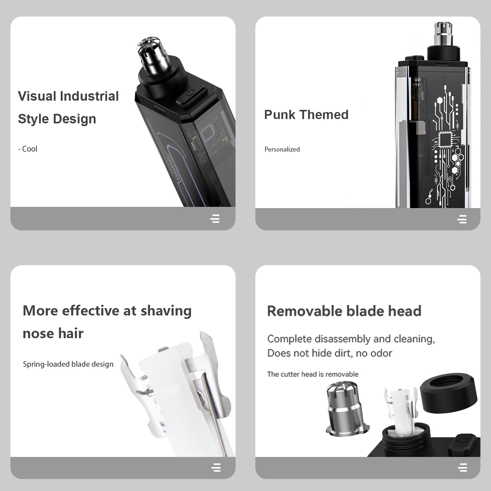 IMPORX nose hair trimmer waterproof design for safe cleaning under water