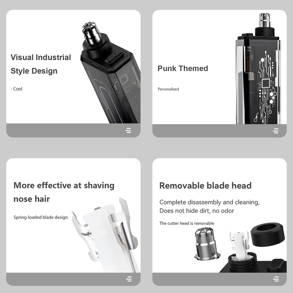 IMPORX nose hair trimmer waterproof design for safe cleaning under water
