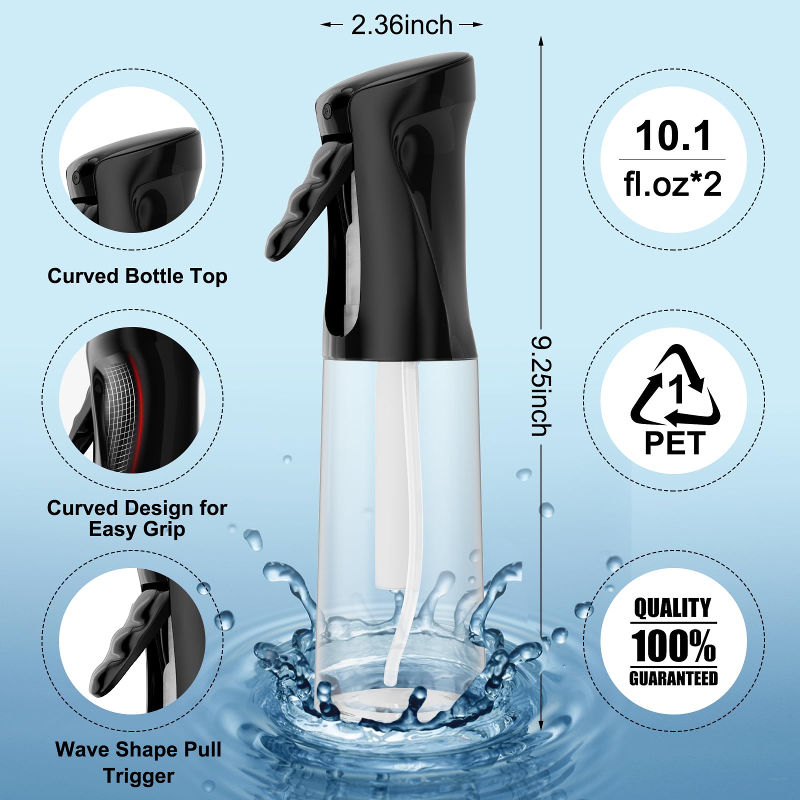 Imporx two-pack spray bottles set ready for versatile hair, plant, and cleaning tasks.
