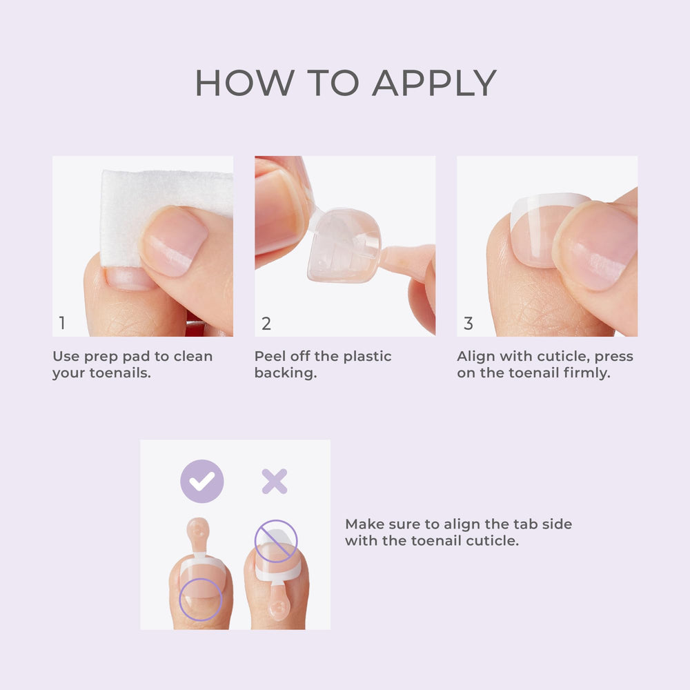 Estilo escolar con uñas postizas de imPRESS para pies.