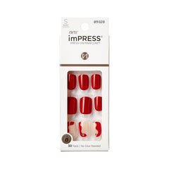 imPRESS Adore You short square red nails for a long-lasting at-home manicure.
