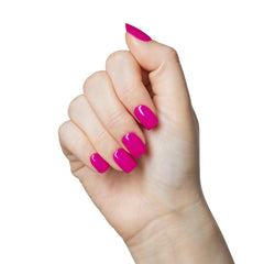 Uñas imPRESS All Smiles rosa corto, acabado gel y sensación natural.