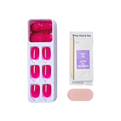 Uñas postizas imPRESS All Smiles rosa corto en estilo squoval.