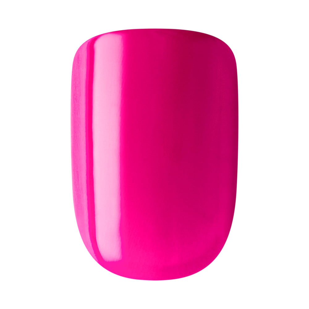 Uñas color sólido imPRESS All Smiles rosa, ajustes cortos para diario.