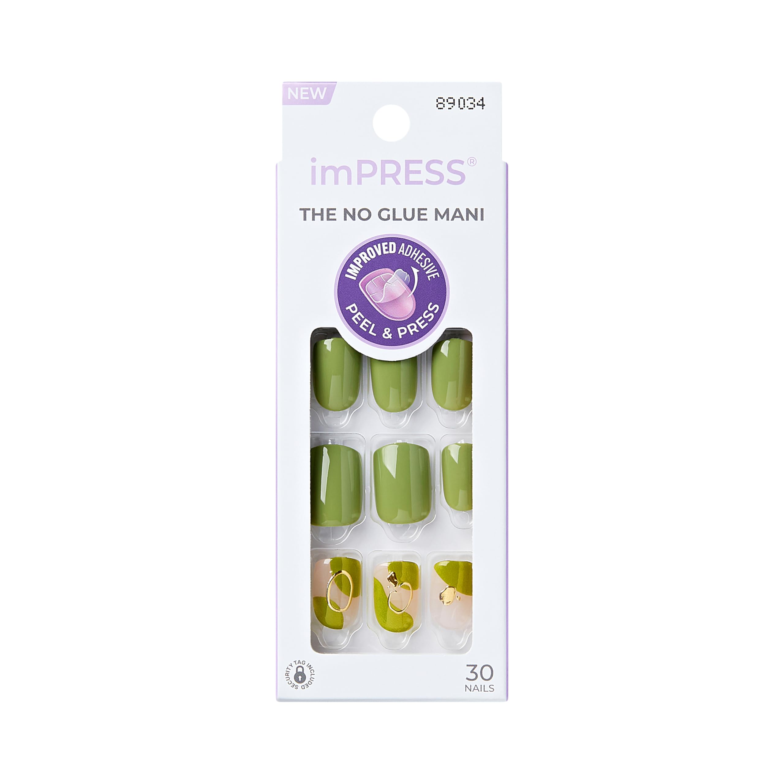 Uñas imPRESS Antes del Amanecer en verde para uso diario sin adhesivo