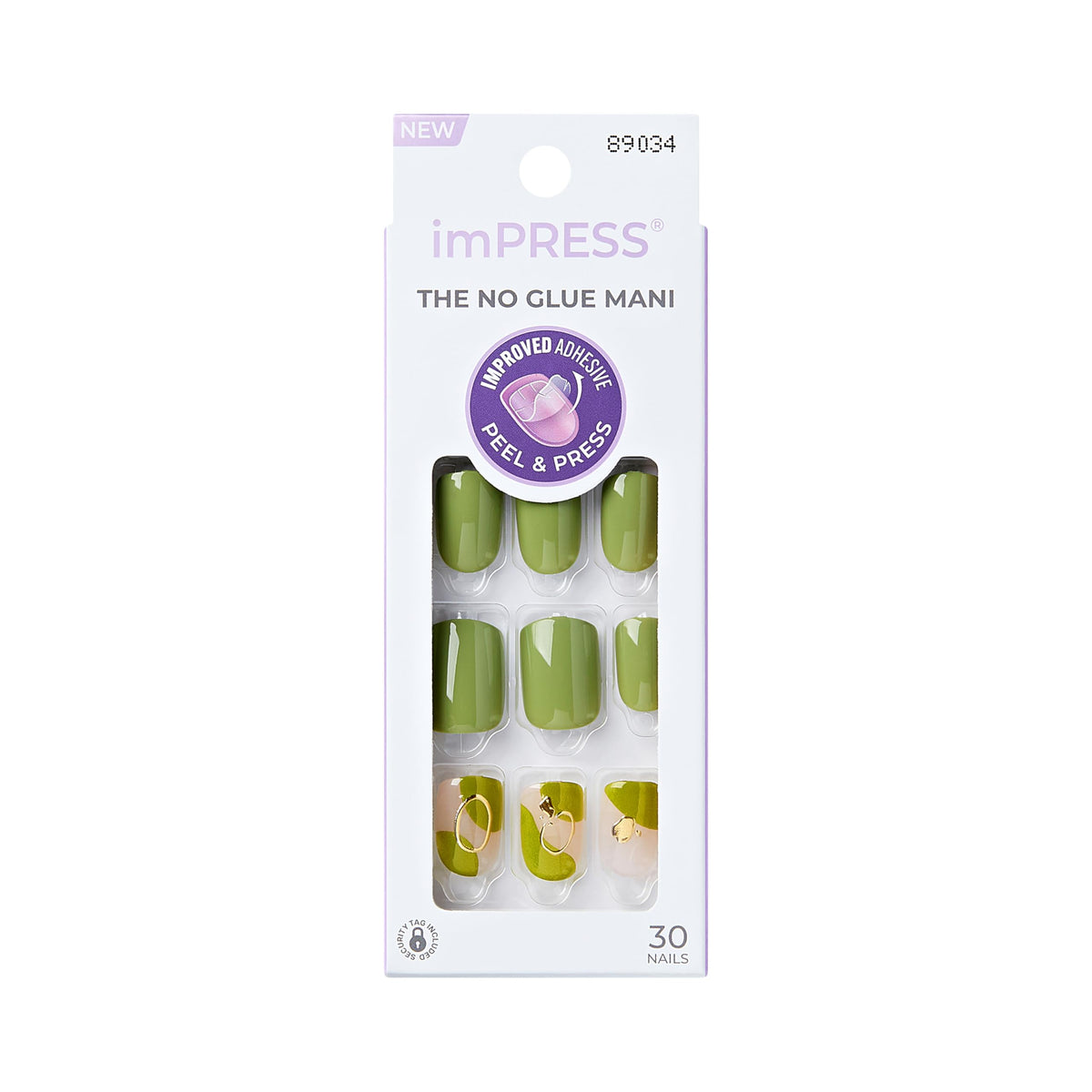 Uñas imPRESS Antes del Amanecer en verde para uso diario sin adhesivo