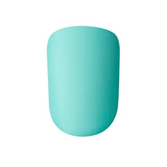 imPRESS blue squoval nails close-up shows glossy gel-like finish