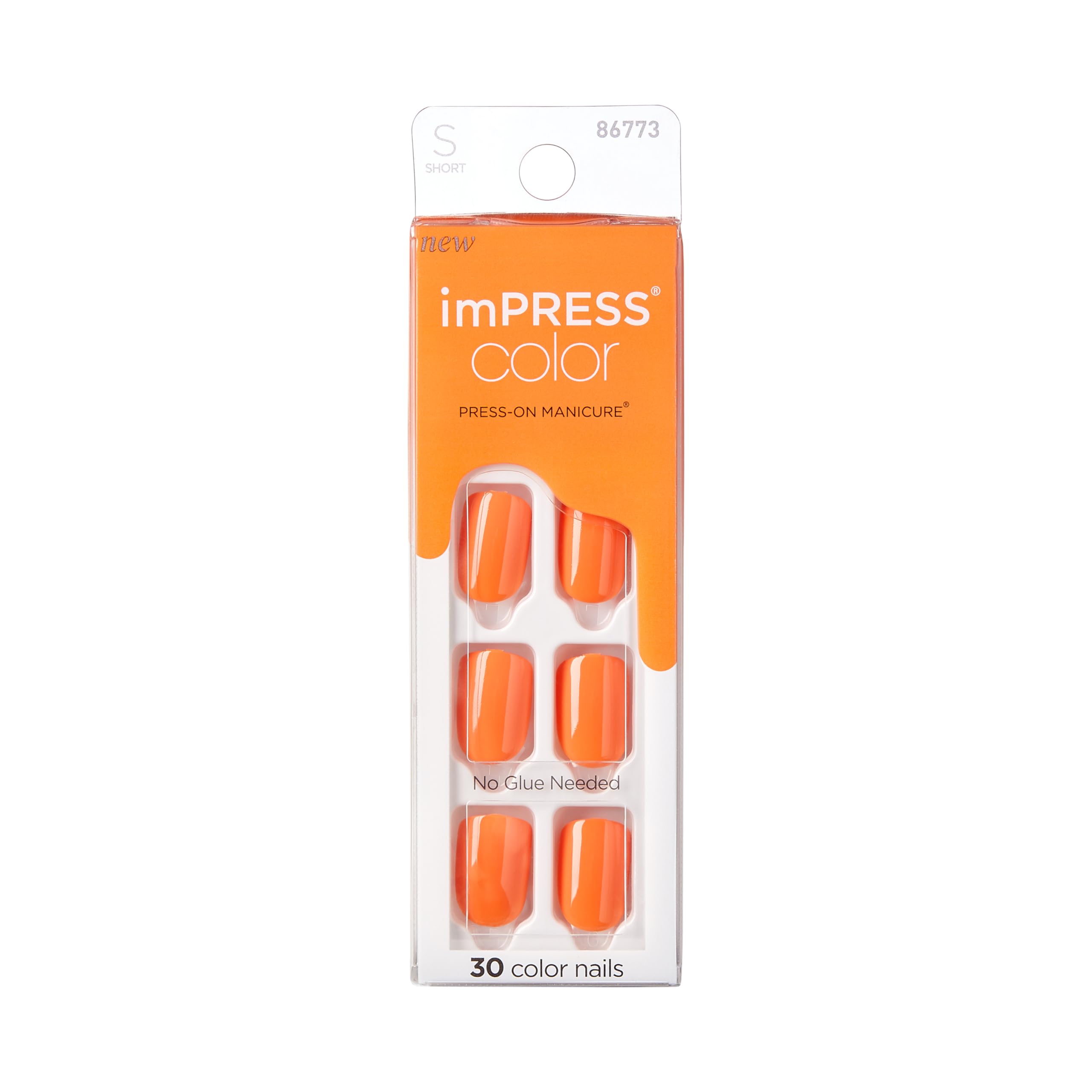 imPRESS Sweet Mango short squoval nails on hand for quick salon-quality mani