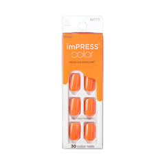 imPRESS Sweet Mango short squoval nails on hand for quick salon-quality mani