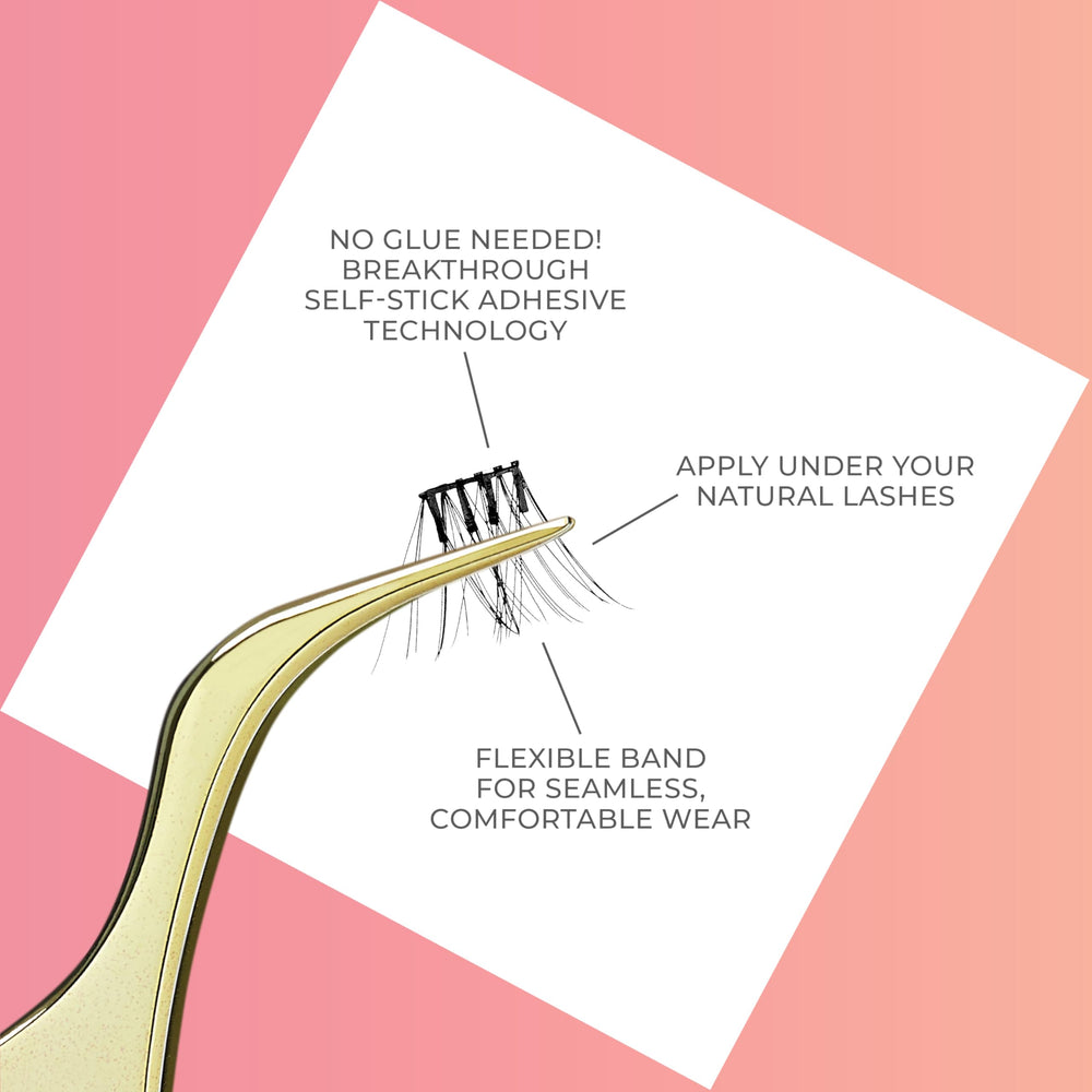 imPRESS Falsies 12 lash clusters pack demonstrates versatile styling options.