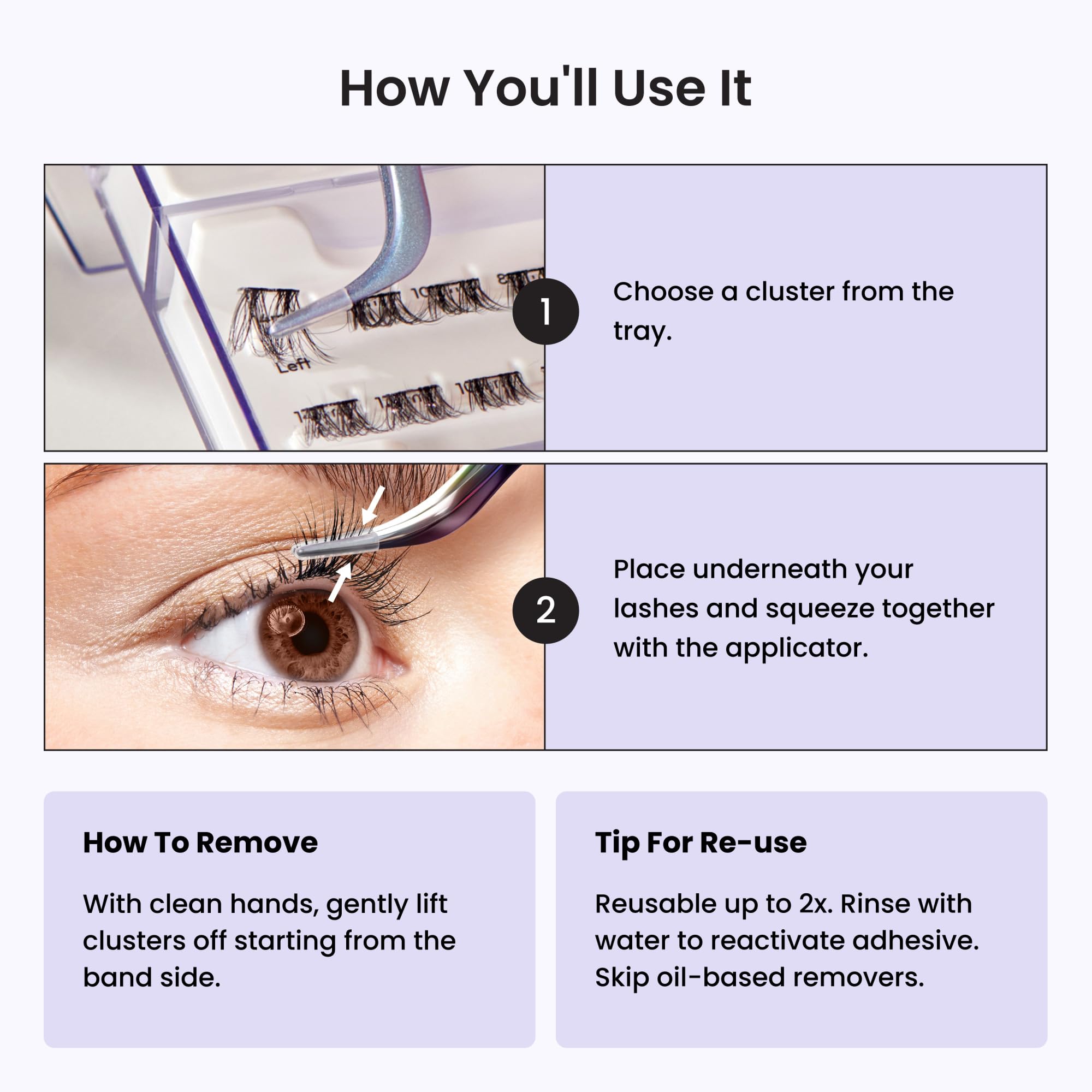 Removal process showing easy take off without lash damage