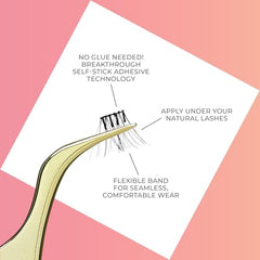 imPRESS Falsies lash application on eye shows a one-step, glue-free fit.
