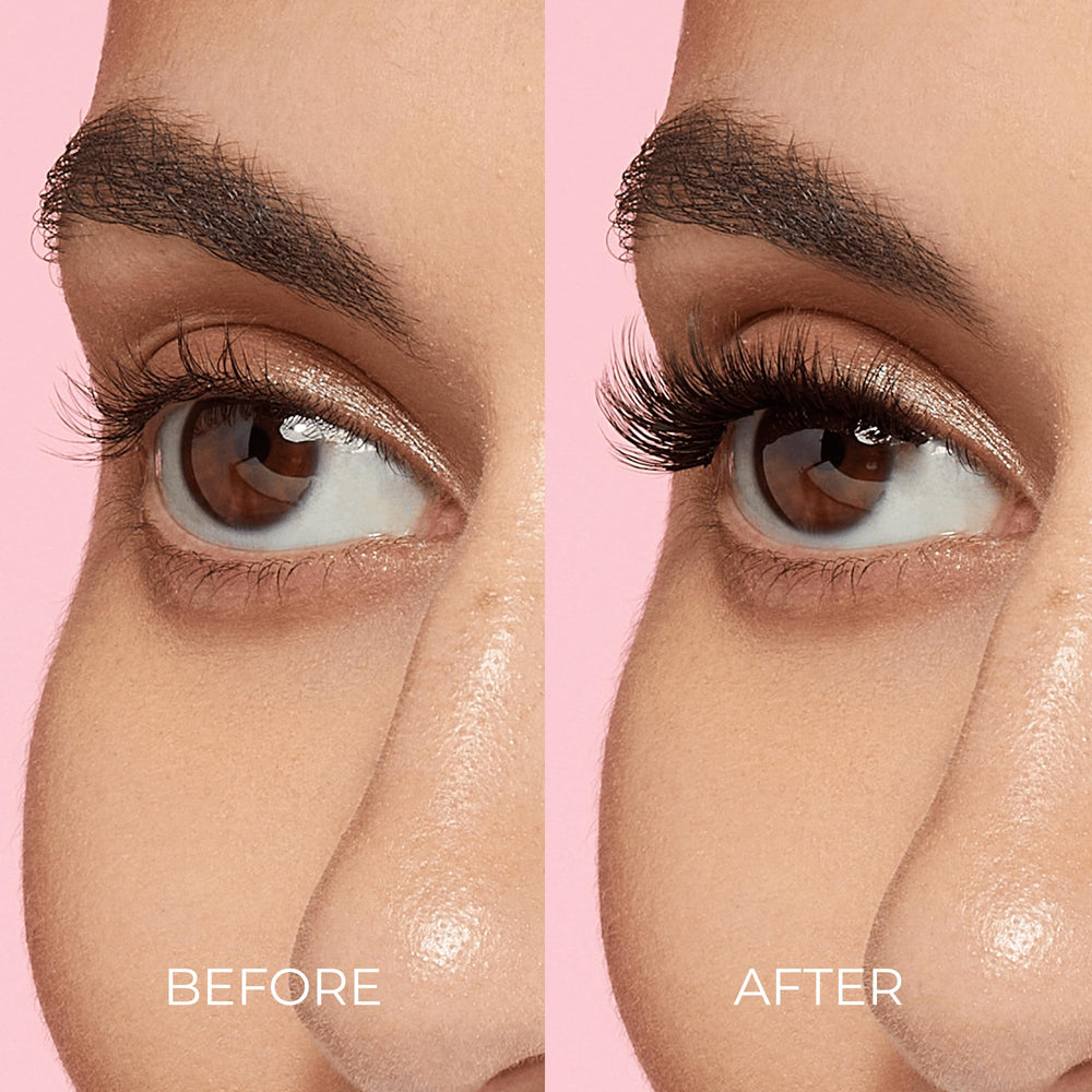 imPRESS Falsies self-adhesive concept highlights seamless lash wear.