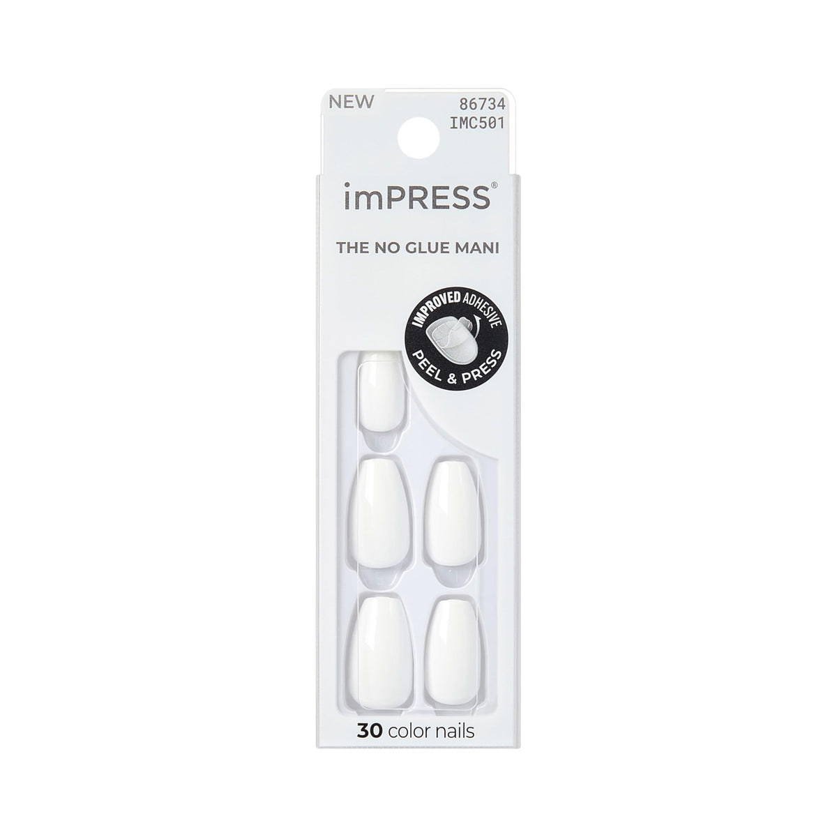 imPRESS Frosting press-on nails pack with PureFit technology for a comfortable, salon-like mani.
